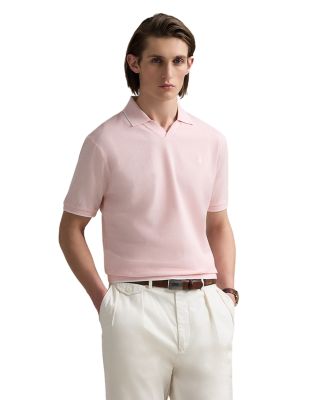 Short Sleeve Tonal Jacquard Mesh Polo Shirt