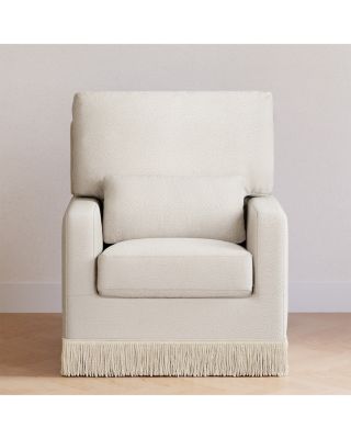 Crawford Pillowback Comfort Swivel Glider - Boucl&eacute; with Tassel Fringe 