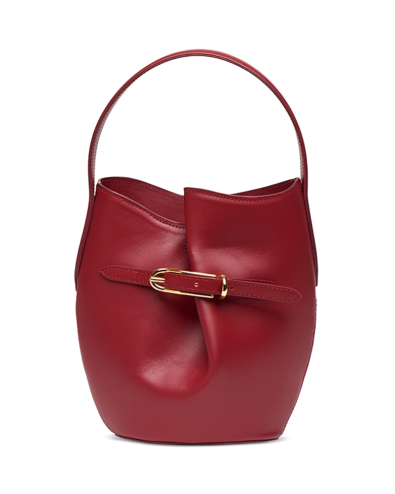 Liffner Mini Belted Bucket Bag In Cherry