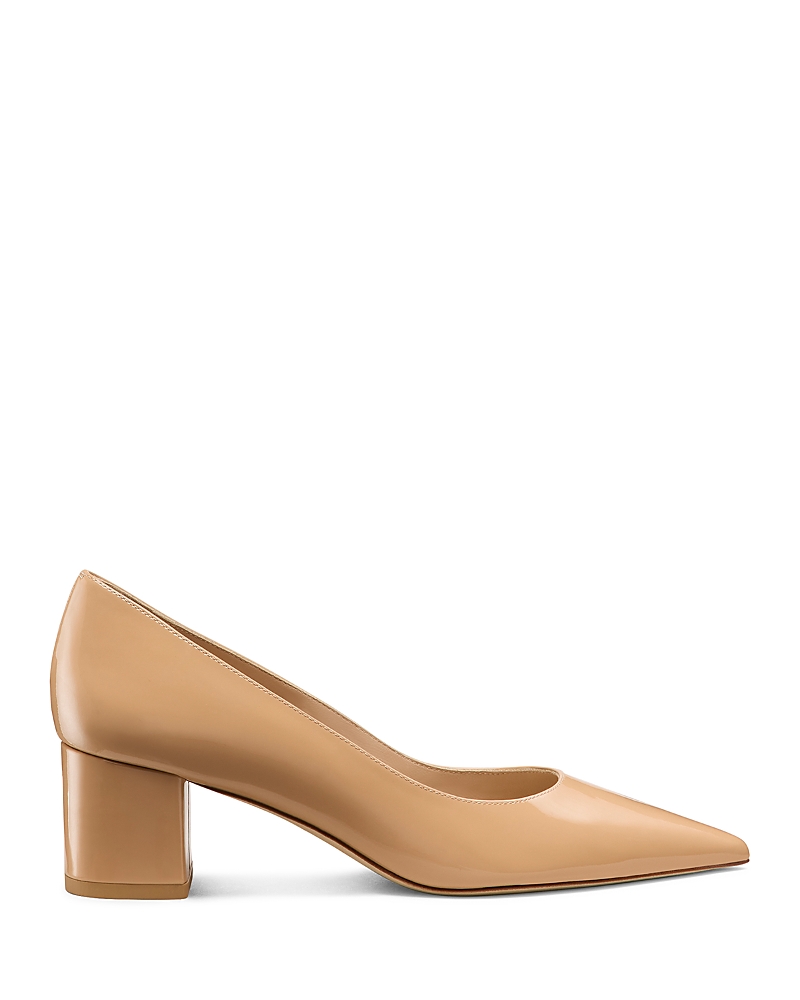 Stuart Weitzman Stuart Power 50 Block Heel Pump In Adobe