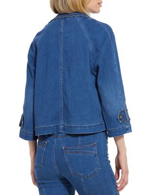 Jeanne Cropped Denim Trench Coat