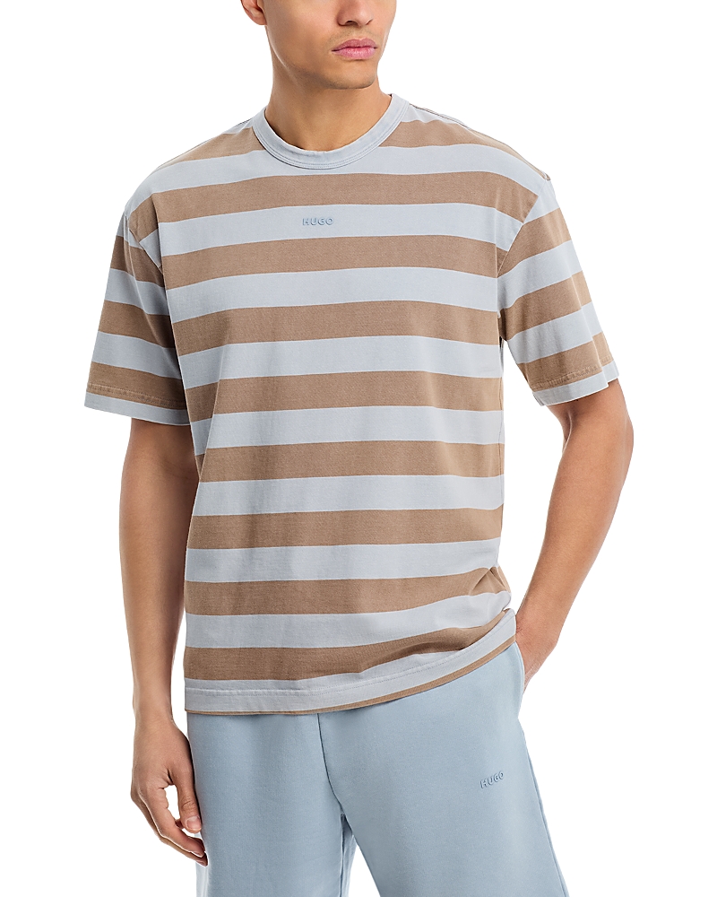 Shop Hugo Boss Dockoe Printed Short Sleeve Tee In Open Blue