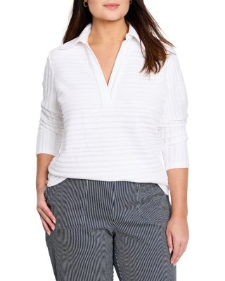 NIC+ZOE Plus - Textured Stripe Polo Shirt