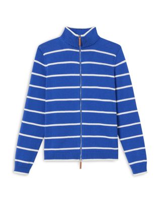 Striped Zip Front Sweater