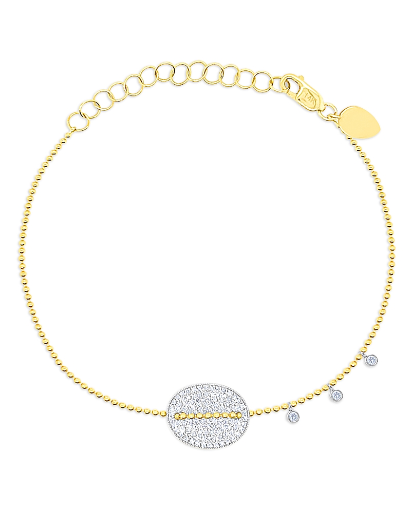 Meira T 14k Yellow & 14k White Gold Diamond Oval Bead Chain Bracelet In Gold