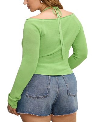 Stretch Rib Knit Off Shoulder Top