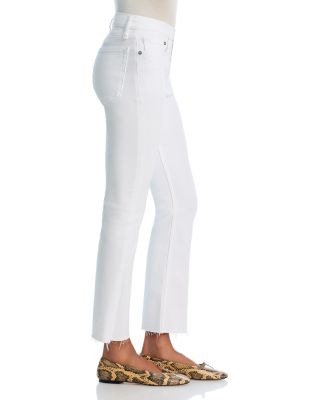 Flexi Peyton High Rise Ankle Bootcut Jeans in Optic White