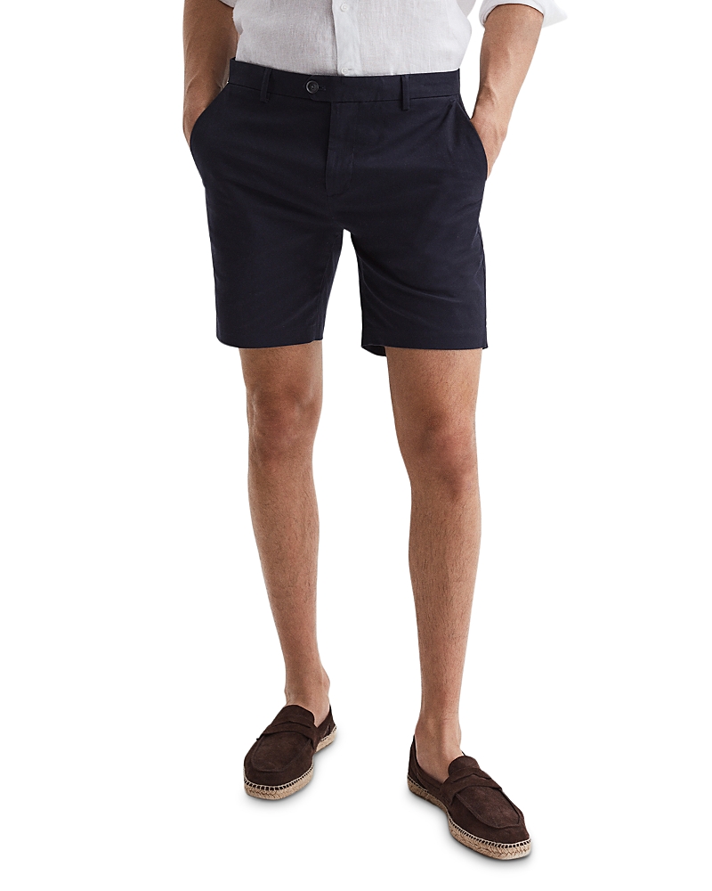 Reiss Wicket Cotton Blend Chino Shorts In Navy
