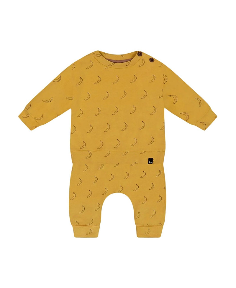 Deux Par Deux Boys' Printed Organic Cotton Top And Pant Set - Baby In Yellow Bananas