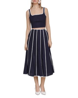 Seamed Top & Side Button Seamed Skirt