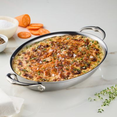 Provisions Medium Clad Stainless Steel Oval Au Gratin
