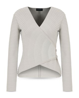 Ottoman Striped Wrap Jacket