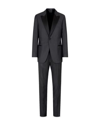 G Line Regular Fit Single Breasted Peak Lapel Tuxedo in Wool Silk Blend