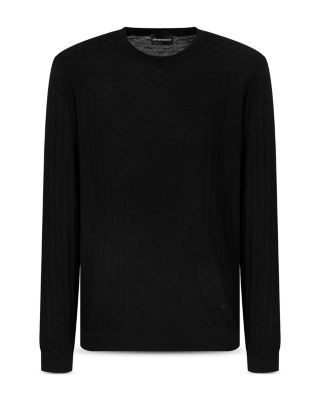 Virgin Wool Basketweave Motif Sweater