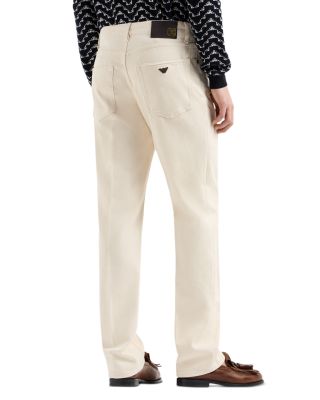 Straight Fit Bull Cotton Jeans in Light Beige