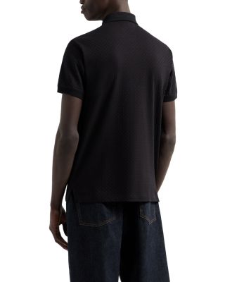 Textured Cotton Allover Jacquard Motif Polo