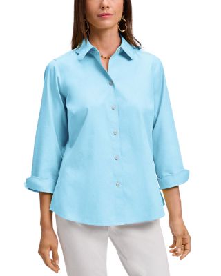 Gwen 3/4 Sleeved Pinpoint Oxford Shirt