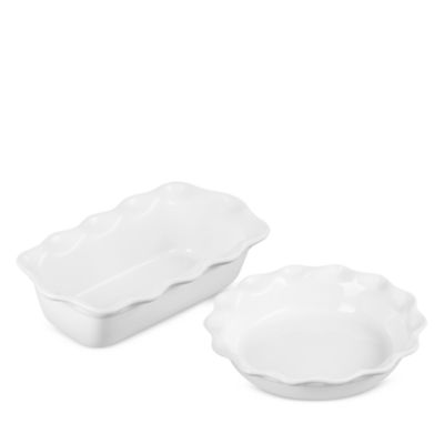 Heritage Stoneware Fluted Pie Dish and Loaf Pan Set