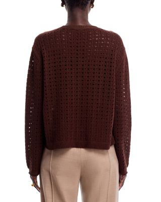 Openwork Crewneck Sweater