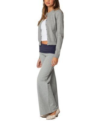 Edikted Wide Leg Contrast Fold Over Pants