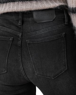 Haldan Mid Rise Slim Bootcut Jeans in Washed Black