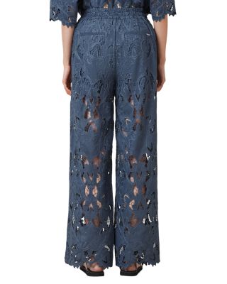 Charli Embroidered Shirt & Lace Wide Leg Pants