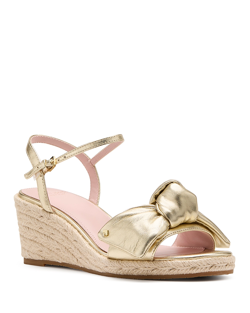 Kate Spade New York Leandra Ankle Strap Wedge Sandal In Pale Gold