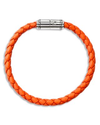 Men's Sterling Silver Woven Leather Bracelet