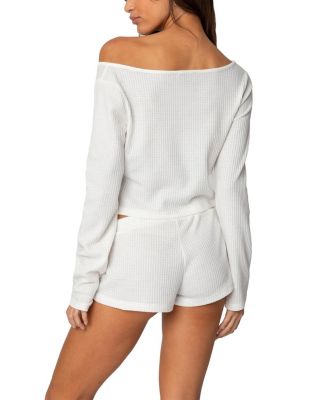 Teddy Cropped Waffle Top