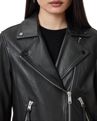Dalby Slim Fit Leather Biker Jacket