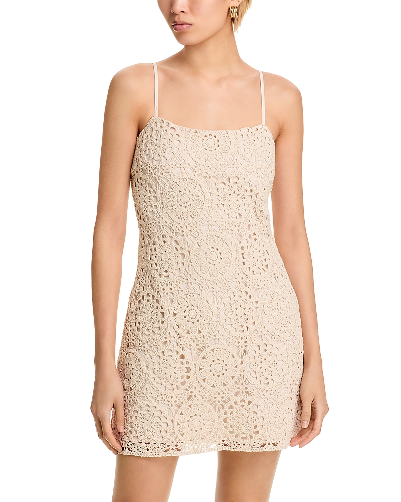 AQUA CIRCLE CROCHET MINI DRESS - EXCLUSIVE