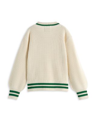 Girls' Tennis Embroidery V-Neck Sweater - Little Kid, Big Kid