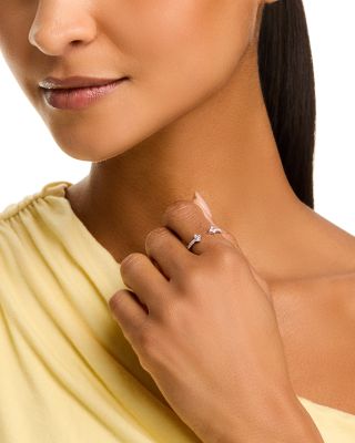 Diamond Open Trio Ring in 14K White Gold, 0.2 tcw