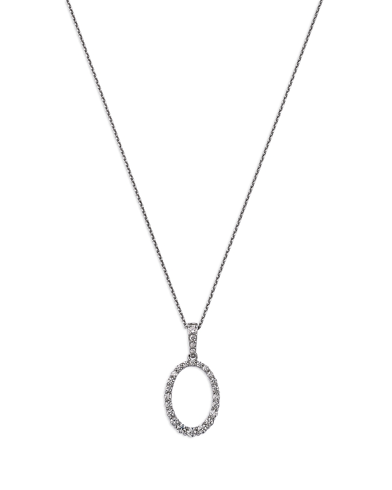 Bloomingdale's Fine Collection Diamond Circle Pendant Necklace In 14k White Gold, 0.50 Ct. T. W.