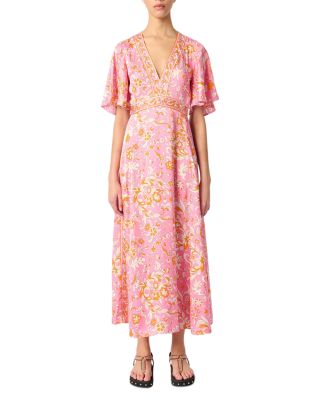 Patterned Flowing Maxi Dress