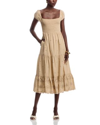 Area Stars - Eyelet Off The Shoulder Midi Dress