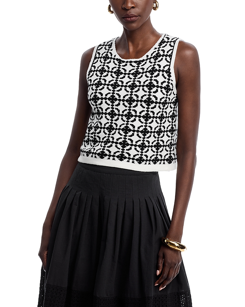 Area Stars Cropped Patterned Top