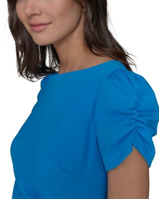 Ruched Sleeve Sheath Dress