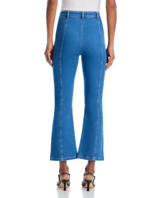 Celeste Crop High Rise Flare Jeans in Surf Blue