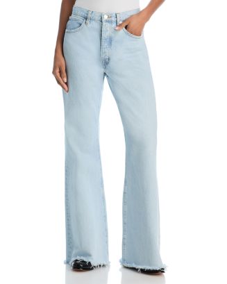 FRAME The Lax High Rise Flare Jeans in Wisp Raw Fray Bloomingdale's