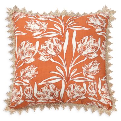 Saffron Embroidered Reversible Cushion, 20&amp;quot; x 20&amp;quot;