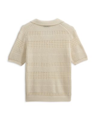 Siena Striped Open Knit Polo Sweater