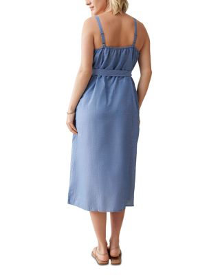 Maternity Chambray Button Front Dress