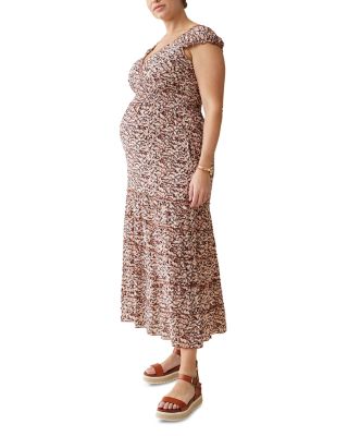 Maternity Cap Sleeve Maxi Dress