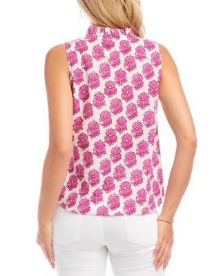 Sleeveless Ruffle Trim Top