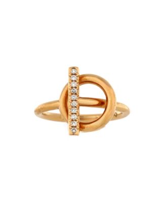 Pre-Owned HERMÈS - Small Echappee Ring 18K Rose Gold and Diamonds