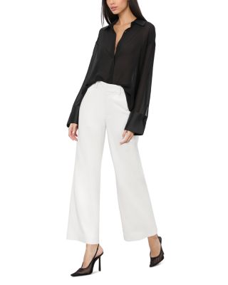 Alexander Faux Leather High Rise Slim Straight Ankle Trousers