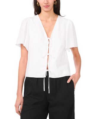 Short Sleeve Tie Front Top