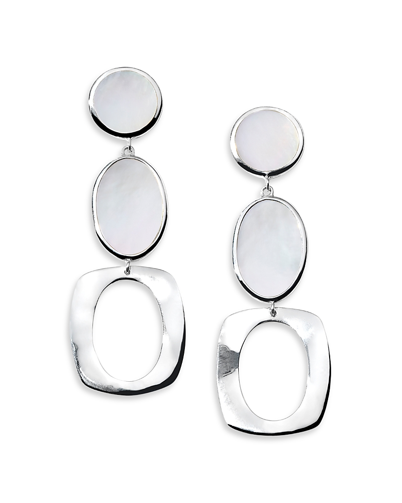 Ippolita Sterling Silver 925 Polished Rock Candy Mother Of Pearl Triple Drop Earrings In Silver