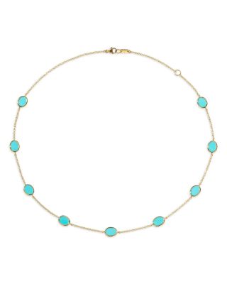 Ippolita 18K Yellow Gold Rock Candy Turquoise Confetti Statement Necklace, 16-18